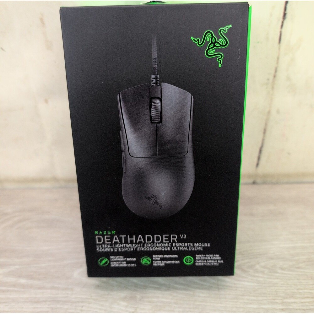 Razer DeathAdder V3 Black Wired Gaming Mouse - RZ01-04640100-R3U1 Brand New